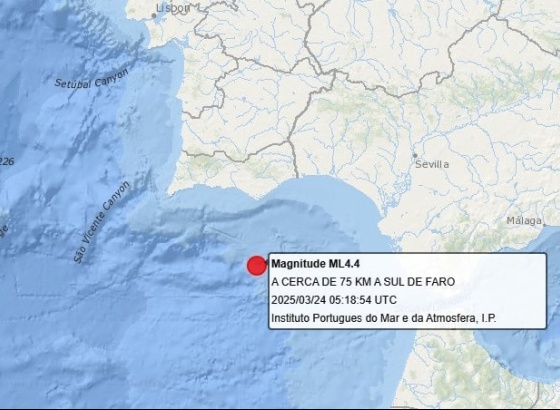 Sismo de 4,4 na escala de Richter sentido em Albufeira e Faro